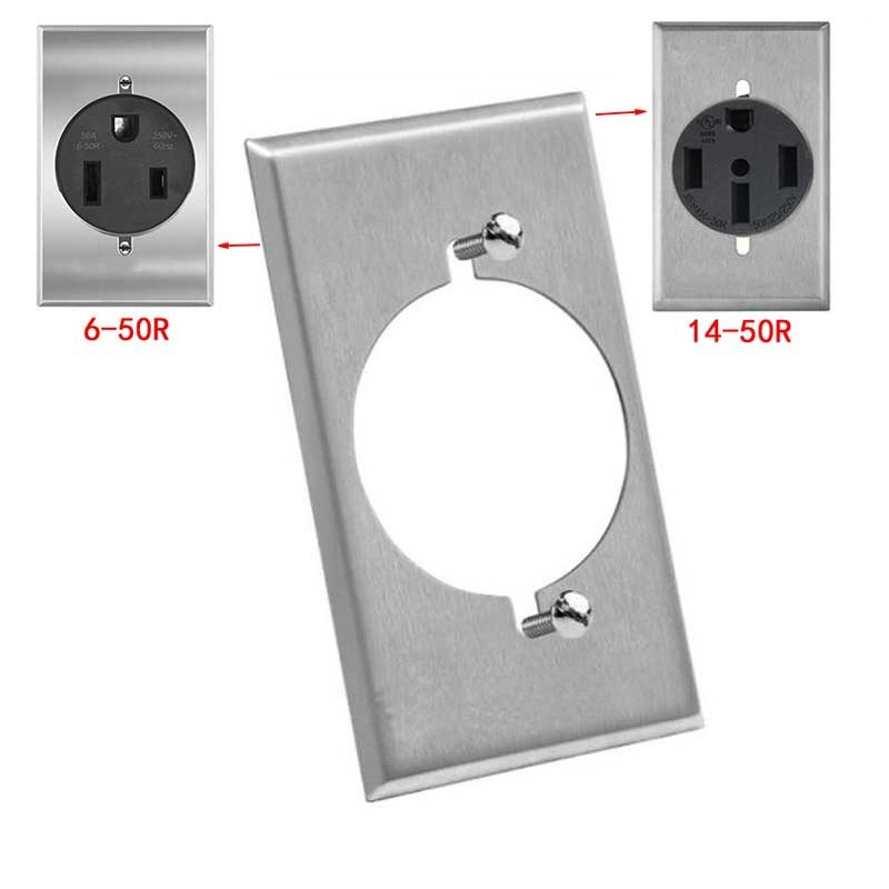 Electrical Outlet Cover - Fırçalanmış Paslanmaz Çelik Duvar Plakası Yuvarlak