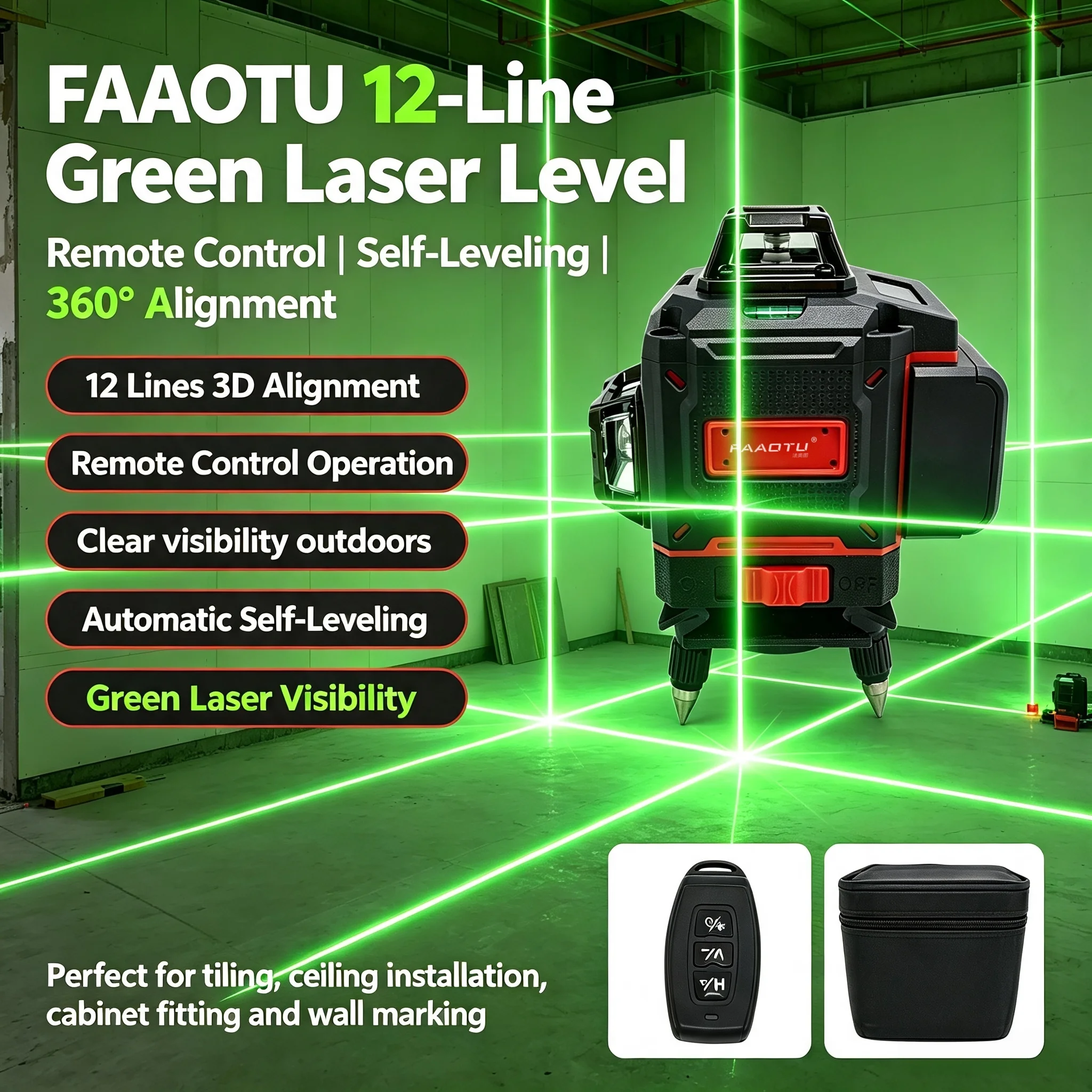 FAAOTU Dijital 360 Derece Çapr - Level Laser Line incelemesi ve fiyatı